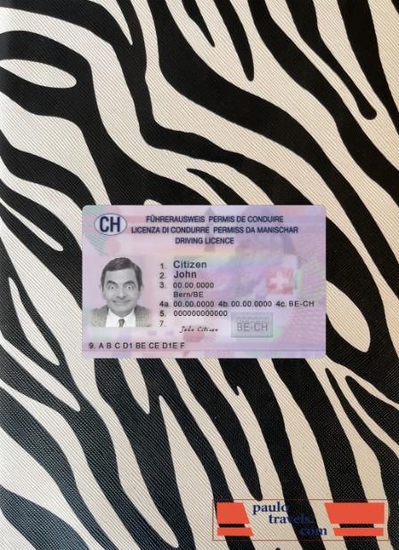 Switzerland driving license 2023 present photolook front PSD template